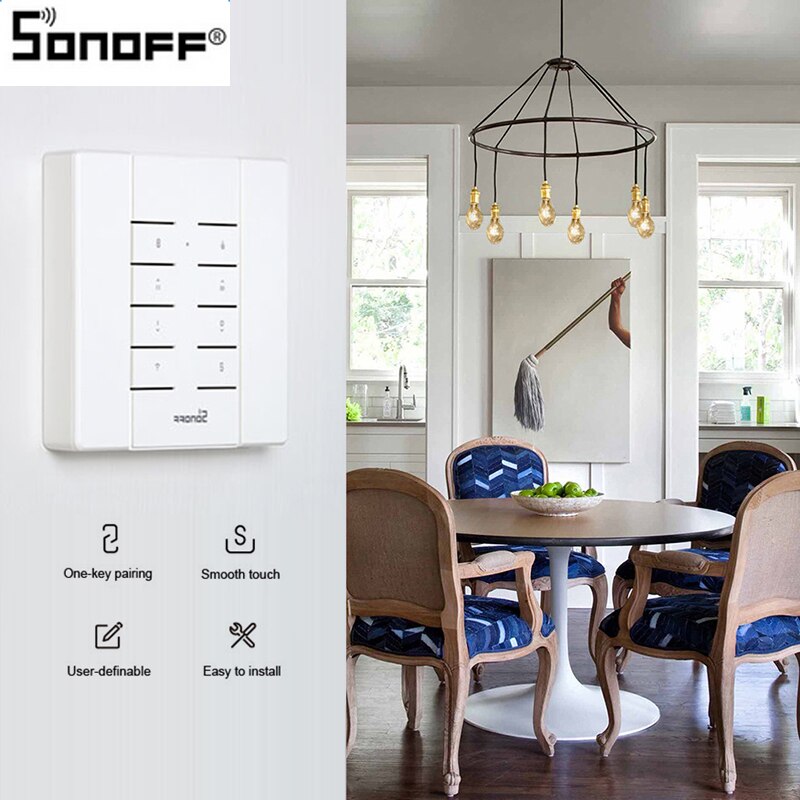 SONOFF RM433 8 Tasti del Telecomando versione Aggiornata per SONOFF Basicrf/Slampher/iFan03/4CHProR2/TX series /433 RF Ponte