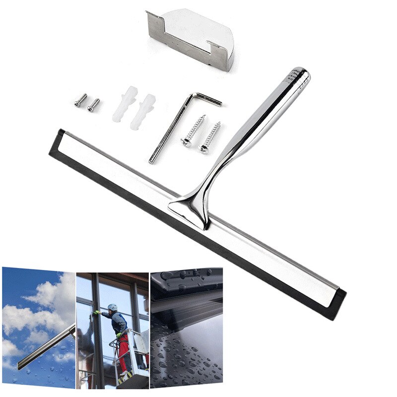 Stainless Steel Window Glass Wiper Cleaner Squeegee Shower Bathroom Mirror Brush