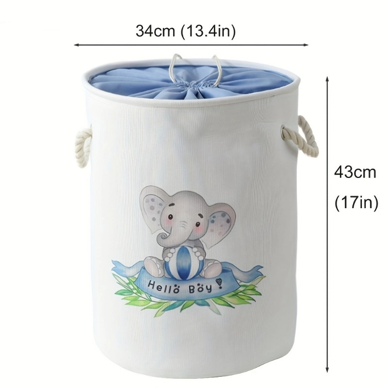 Wasmand Grote opbergmand van dikkere stof Schattig dierenontwerp Opbergbak met trekkoord Kledingmand Speelgoedmand