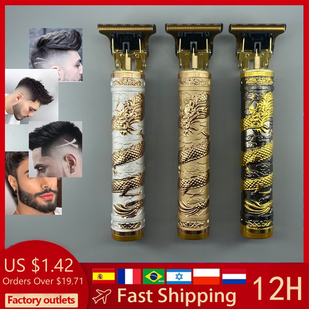 barber 2022 Clipper Trimmer Scheerapparaat Voor Mannen 110V-220V Oplaadbare Draak Haar Snijmachine Vintage T9 tondeuse maszynka do wlosow traş makinesi