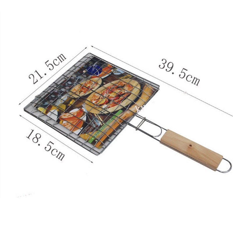 Bbq-grill, grillmand, roestvrijstalen gaas, kookgereedschap voor buiten, bbq-accessoires, gemakkelijk schoon te maken, kookgereedschap voor buiten