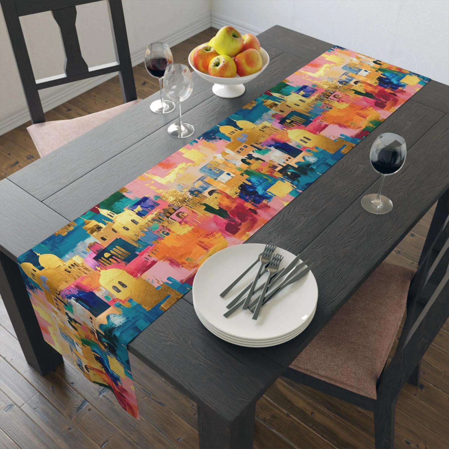 Judaica Jerusalem Art Tafelloper Katoen Joods Cadeau voor Home Decor Judaica Shabbat Israël Tafelloper