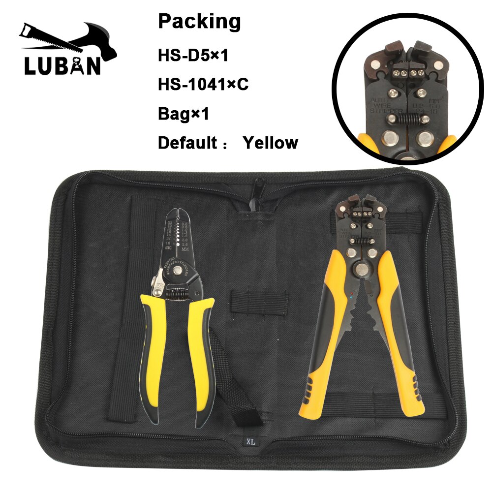 HS-D1 Cable Wire Stripper Cutter Crimper Automatic Multifunctional Terminal Crimping Stripping Plier Tools for connector: HS-D5 SET