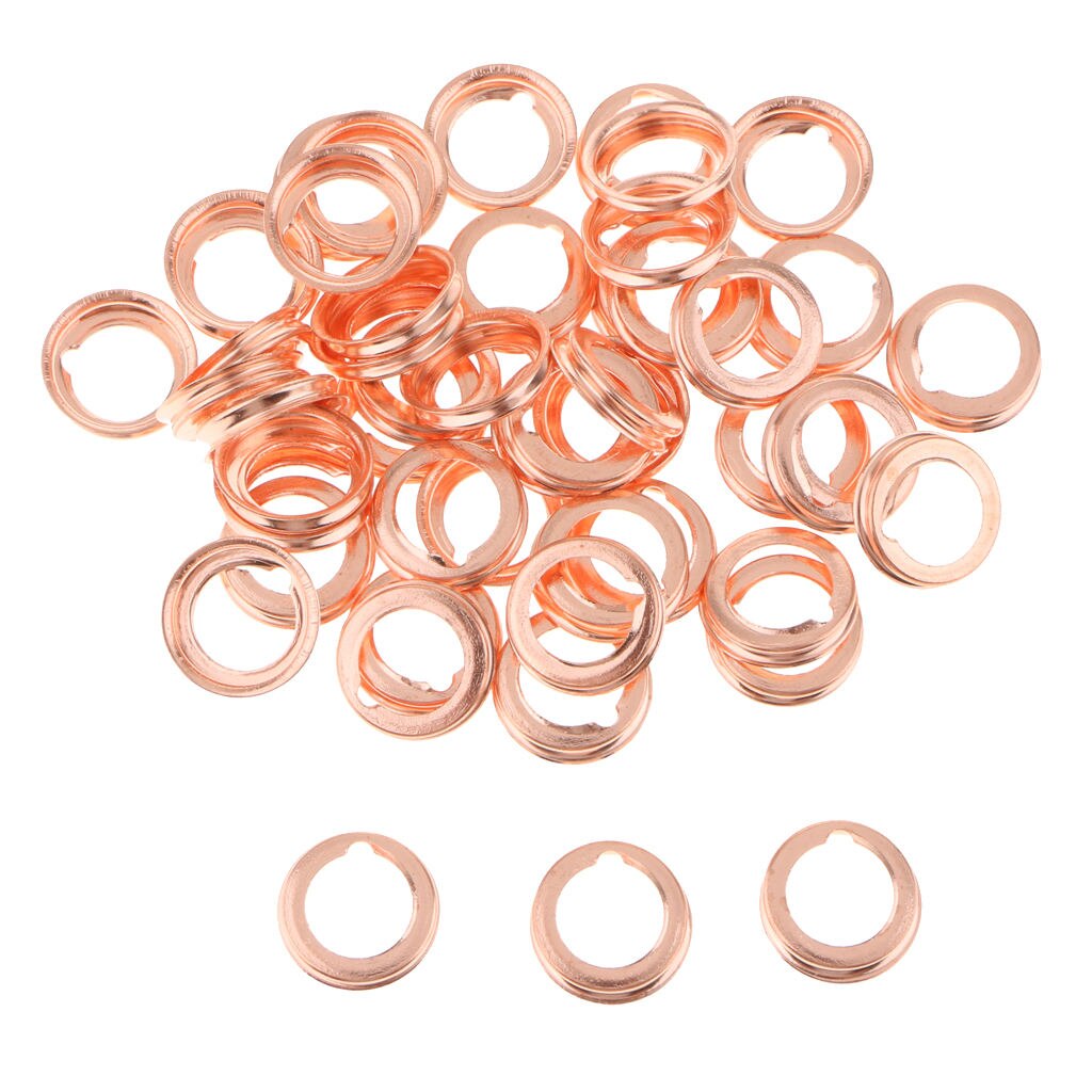 50 Stks/set M12 Koperen Motor Olieaftapplug Crush Pakking Ringen Seals Voor Nissan 1026JA00A