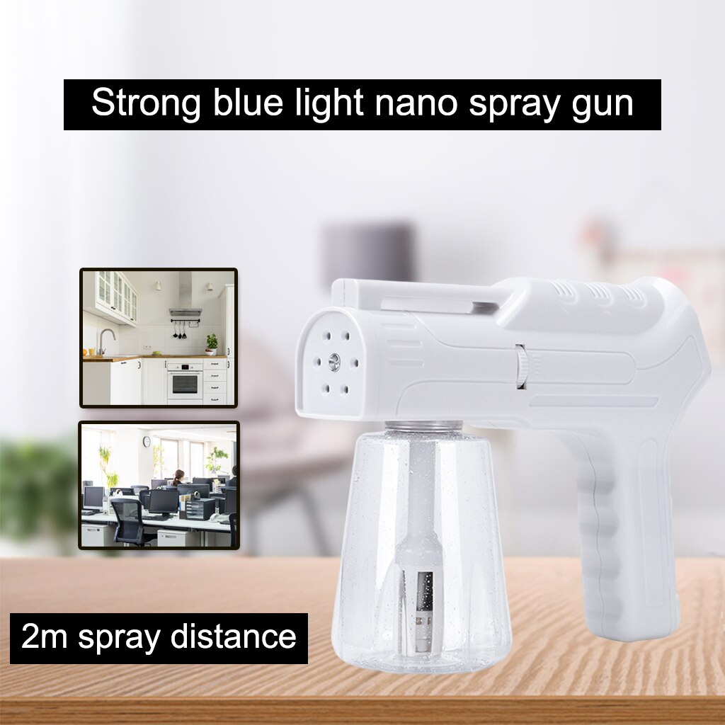 Rechargeable Fogger Electric ULV Sprayer, Portable Handheld Disinfection Blue Light Nano Steam Gun Ato-mizer Machine