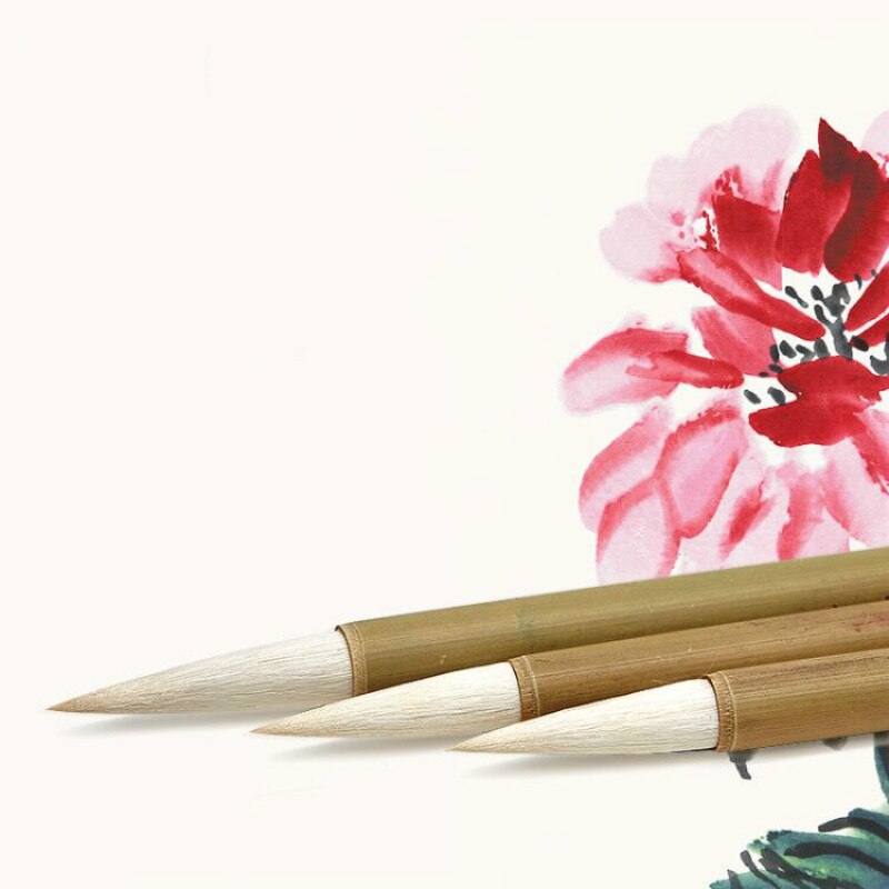 3pcs Woolen Hair Chinese Calligraphy Painting Writing Brush Set Beginner Landscape Painting Handwriting Practice Craft Supply
