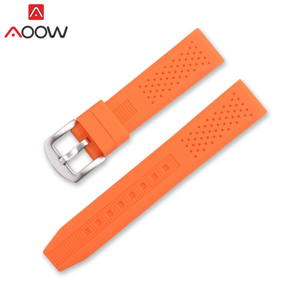Pulseira universal de silicone, pulseira à prova d&#39;água para gear s2 s3, 16mm, 18mm, 20mm, 22mm e 24mm: Orange / 16mm