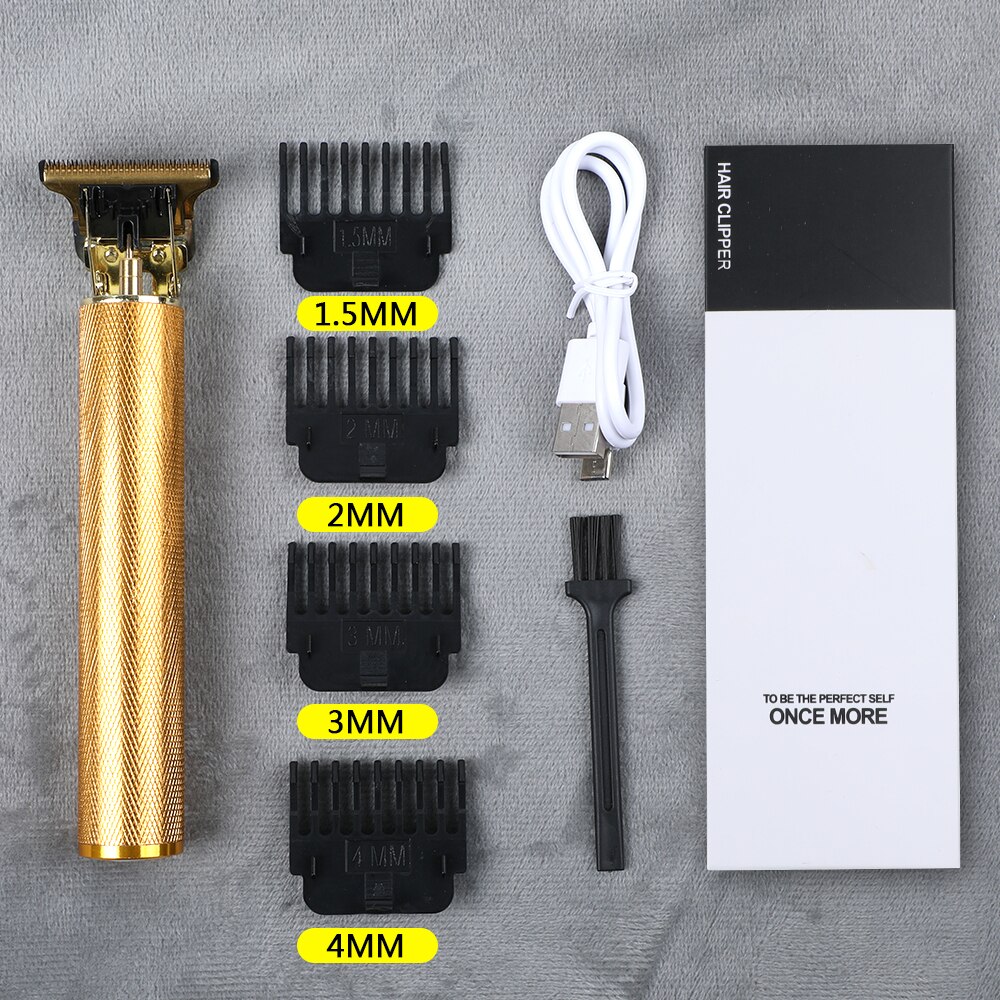 Cortadora de pelo para hombre, afeitadora de barba sin cabeza, maquinilla de afeitar eléctrica, inalámbrica, corte USB, barbería cortapelos cortar pelo corta pelo hombre barba hair peluquería: gold T12