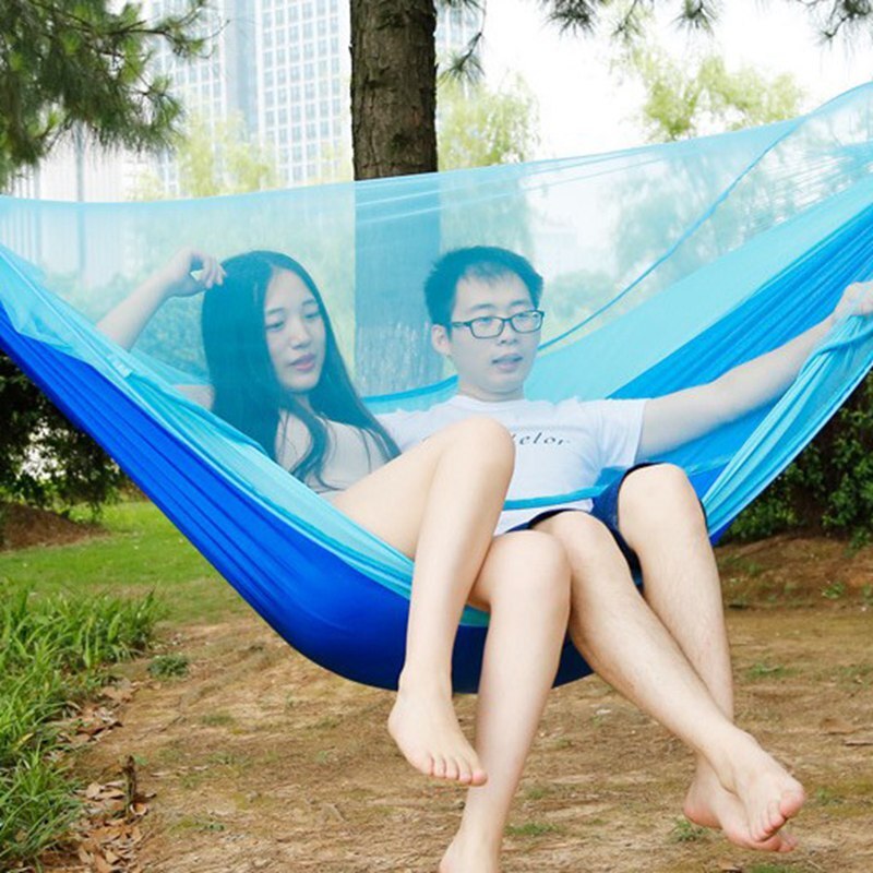 Hamaca doble ultraligera para acampar al aire libre, con mosquitera, para niños, ocio familiar, hogar, cama colgante para dormir, vacaciones