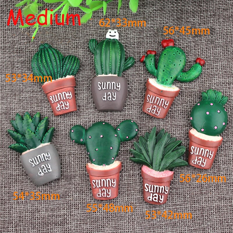 7 Pcs/1 set cactus fridge magnet cartoon refrigerator magnets stickers strong office photo magnet Message board posted: Medium