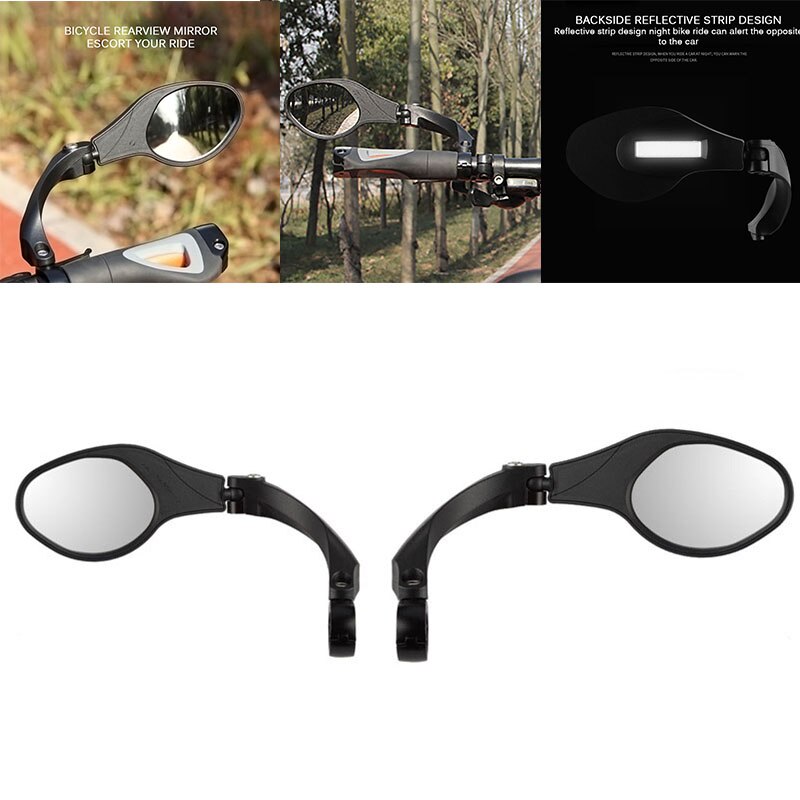 Fiets achteruitkijkspiegels voor op het stuur, fiets achteruitkijkspiegels voor op de mountainbike, siliconen handvat, achteruitkijkspiegels voor op het stuur, accessoires voor op het stuur