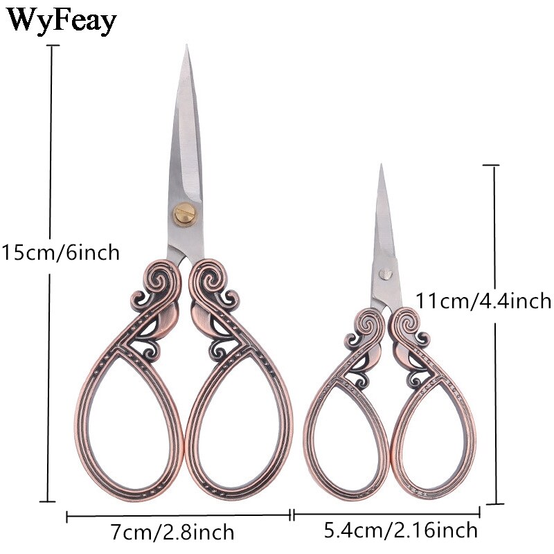 Tijeras Vintage para cortar tela de acero inoxidable, tijeras de sastre para manualidades, hilo de bordar, suministros de herramientas de costura