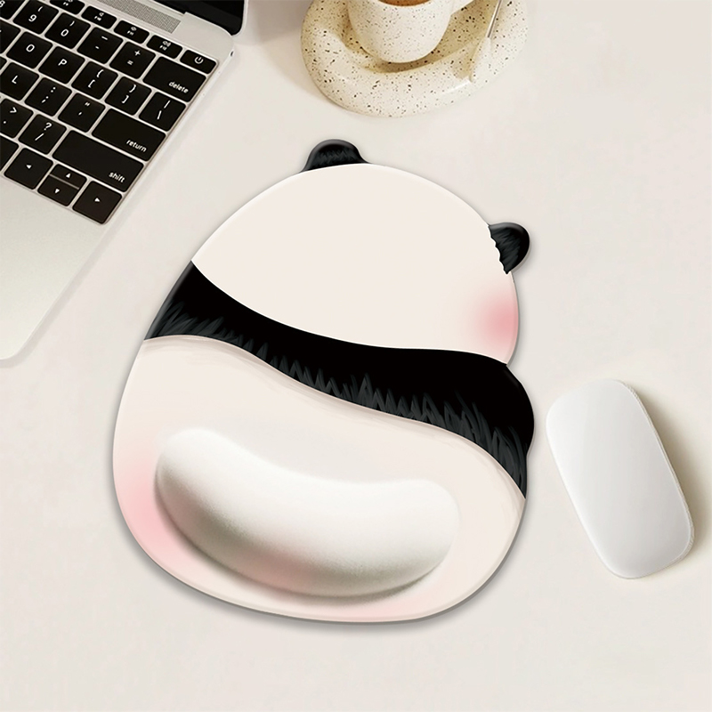 Kawaii Roze Panda Muismat Siliconen Pols Muismat Leuke Antislip Computer Kantoor High-End Muismatten Voor Meisjes: Bruin