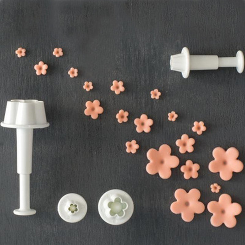 Mini blomster fondant udstikkere til kage dekorationsværktøj 3 stk/sæt geometri kage udstikker gør det selv spring stamper køkken bageværktøj