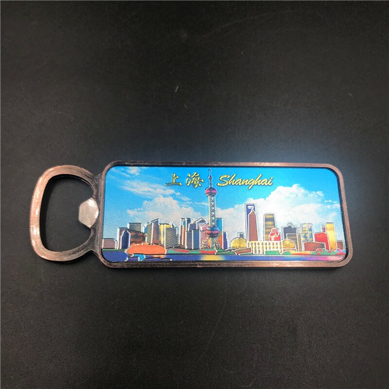 Metalen flesopener koelkaststickers koelkastmagneet shanghai toerisme souvenirs luxe magnetische stickers chinese stijl: 13