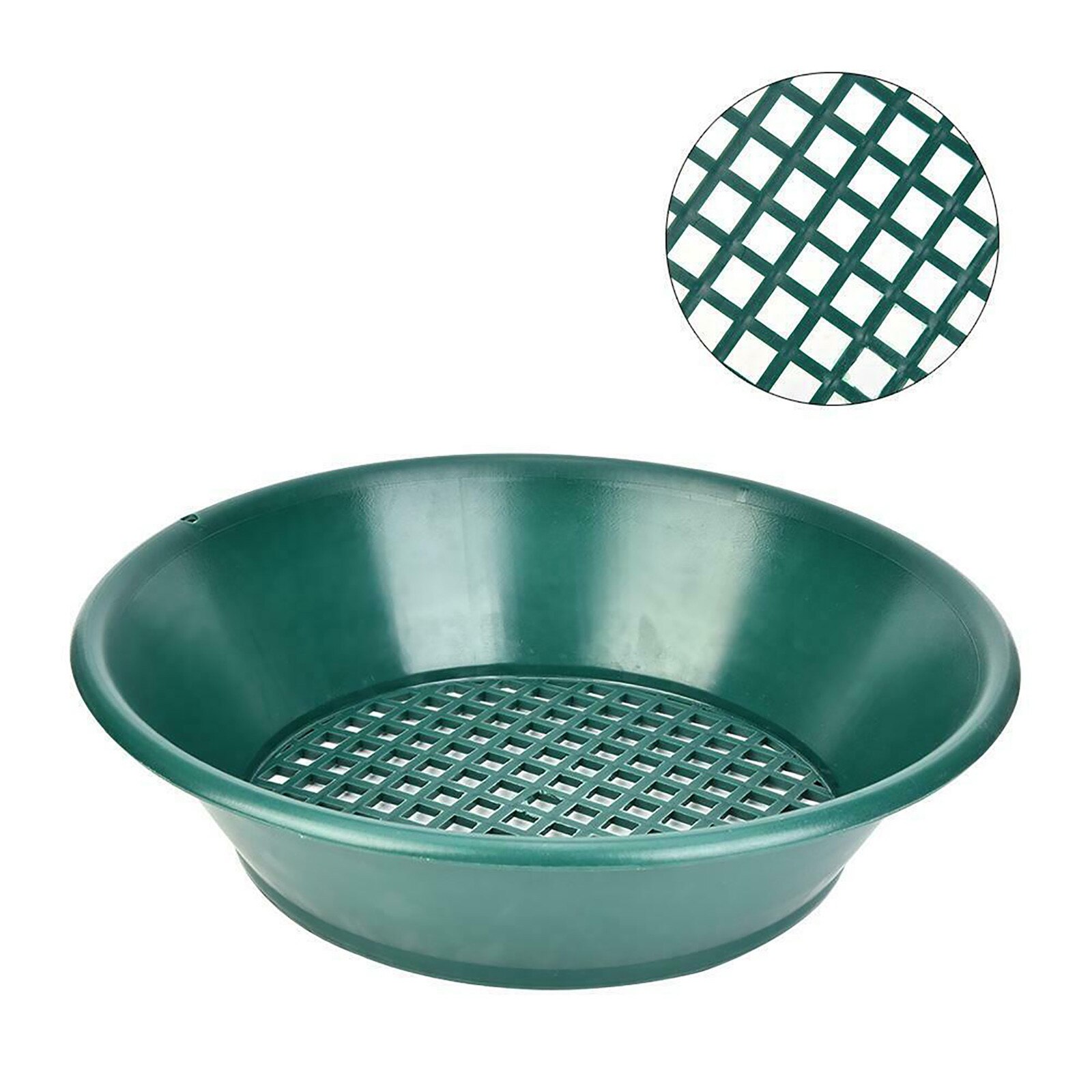 Green Gold Pan Sifting Classifier Mesh Screen Mining Sifter Metal Detecting Kit Panning Classifier 35x35x8.8Cm garden accessory: Default Title