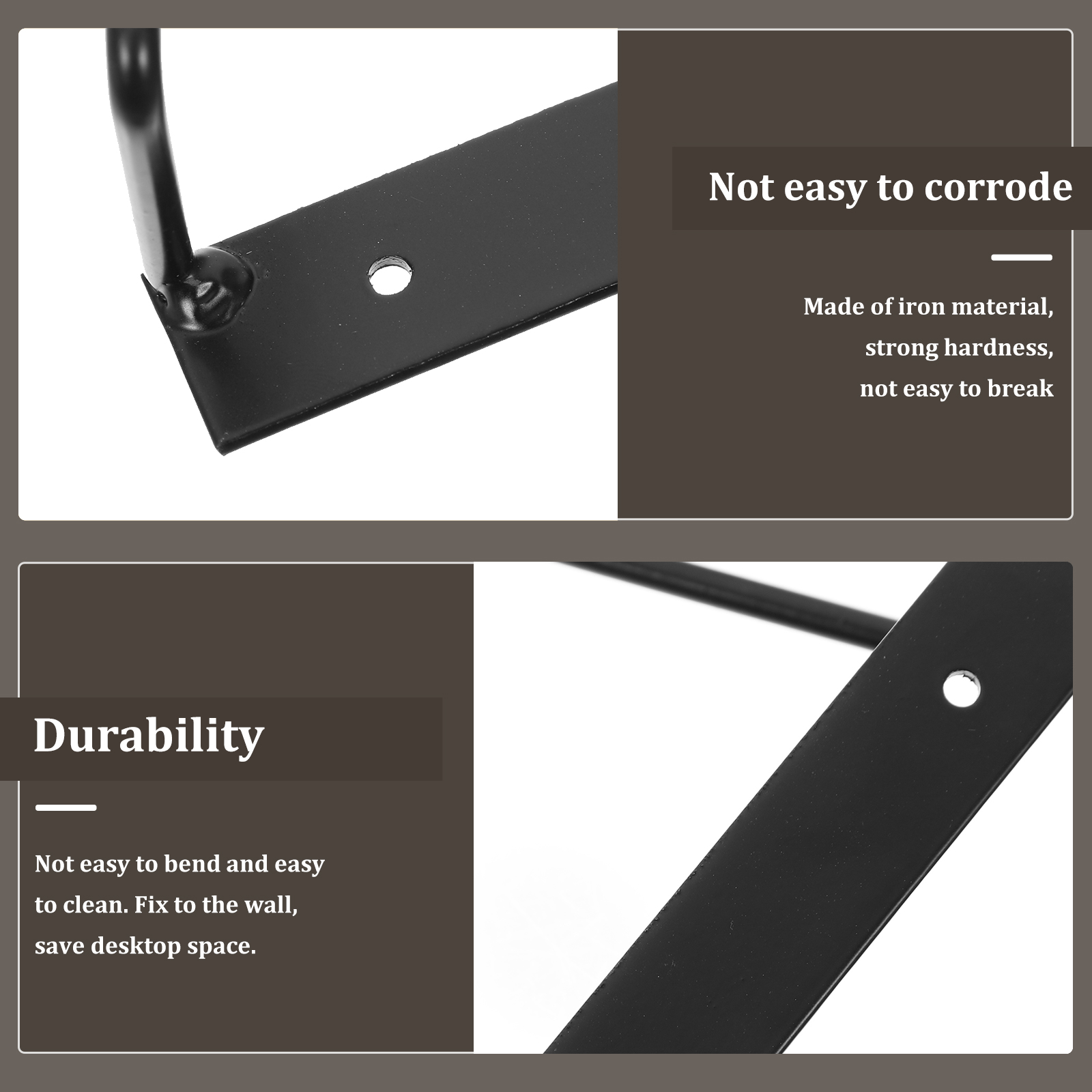 Veggmontert vinylplateholder trekantet oppbevaringsstativ i jern magasinutstillingsstativ hjemmekontor skole plassbesparende sterk