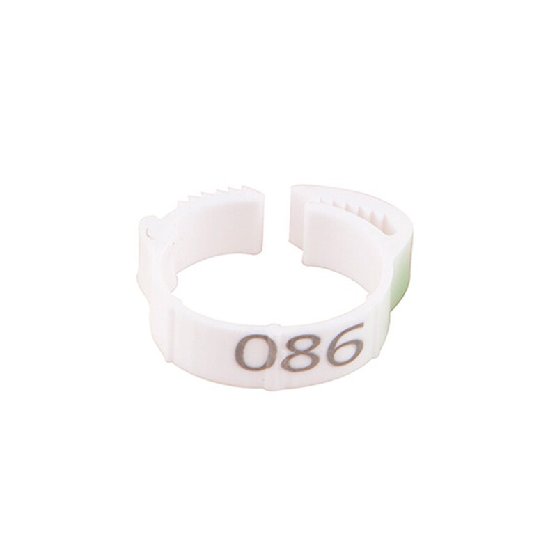 100Pcs/Kleur Verstelbare Kip Voet Ringen Binnendiameter Size 2 ~ 2.4Cm Kip Gevogelte Flexibele Intrekbare Voet ringen 6 Kleuren: White