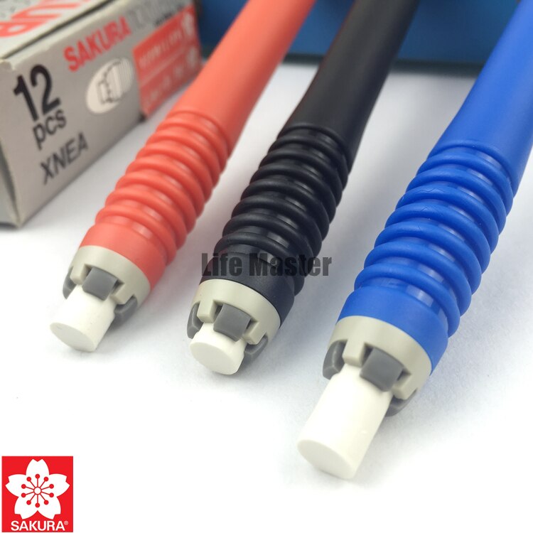 LifeMaster Japan Sakura Nocks Eraser Black/Blue/Red For Pencil Lead Rubber XNEA School &amp; Office Supplies