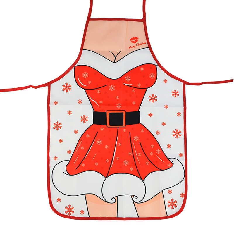 1PC boże narodzenie fartuch bez rękawów bawełniana pościel fartuchy kuchenne świąteczne dekoracje kobiety domowe gotowanie pieczenia talia śliniaczek fartuszek: N02