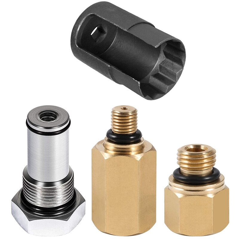 for 6.0L Ford IPR Valve Socket &amp; 6.0 High Pressure Oil Pump IPR Valve Air Test Fitting Tool &amp; Oil Rail Adapters: Default Title