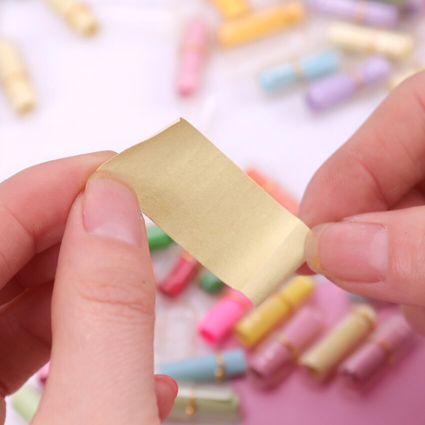 Mini cápsulas de mensajes para parejas, 50 Uds., papel de escritura de sobre en blanco, colorido, , papelería