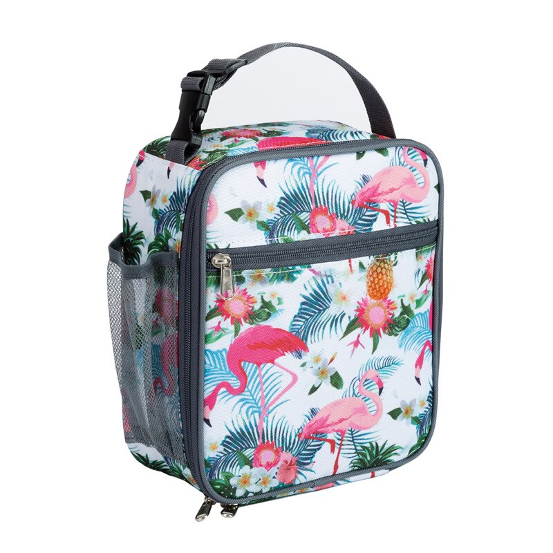 Heopono Portable BPA free Fitness Cool Box Boys Girls Children Thermal Lunch Box Kids Animal Printing School Insulated Lunch Bag: Flamingo bag--B / Standard Size