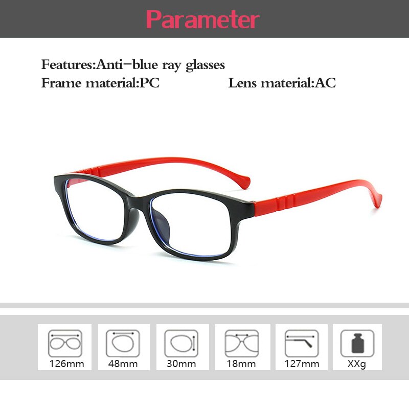 Anti-blue Light for Children Kids Computer Reading Phone Glasses Flexible Soft Frame Glasses Eyewear Anti-Reflective