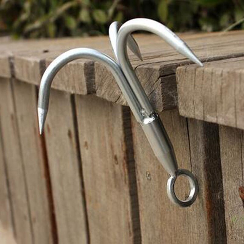 1pc Outdoor Carabiner Climbing Claw Grappling Hook Mountaineering Wild Escape Steel Claw: Default Title