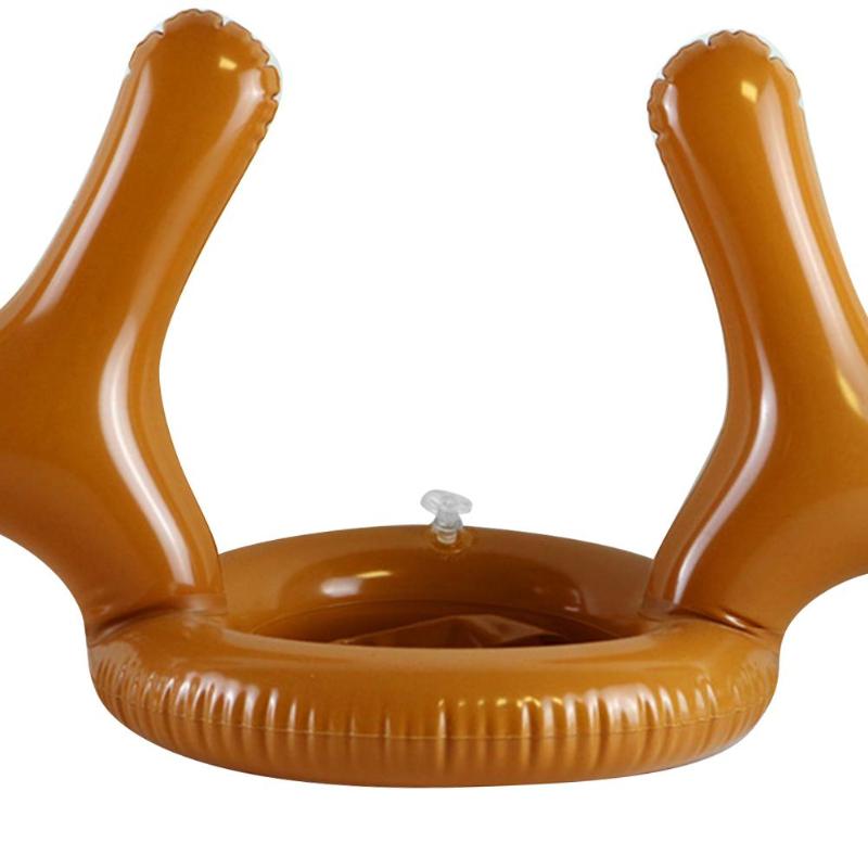 Pvc opblaasbare gewei hoofdband speelgoed dierenkop ring cirkel gereedschap kunst elandhoorn hertenkop ring kroon