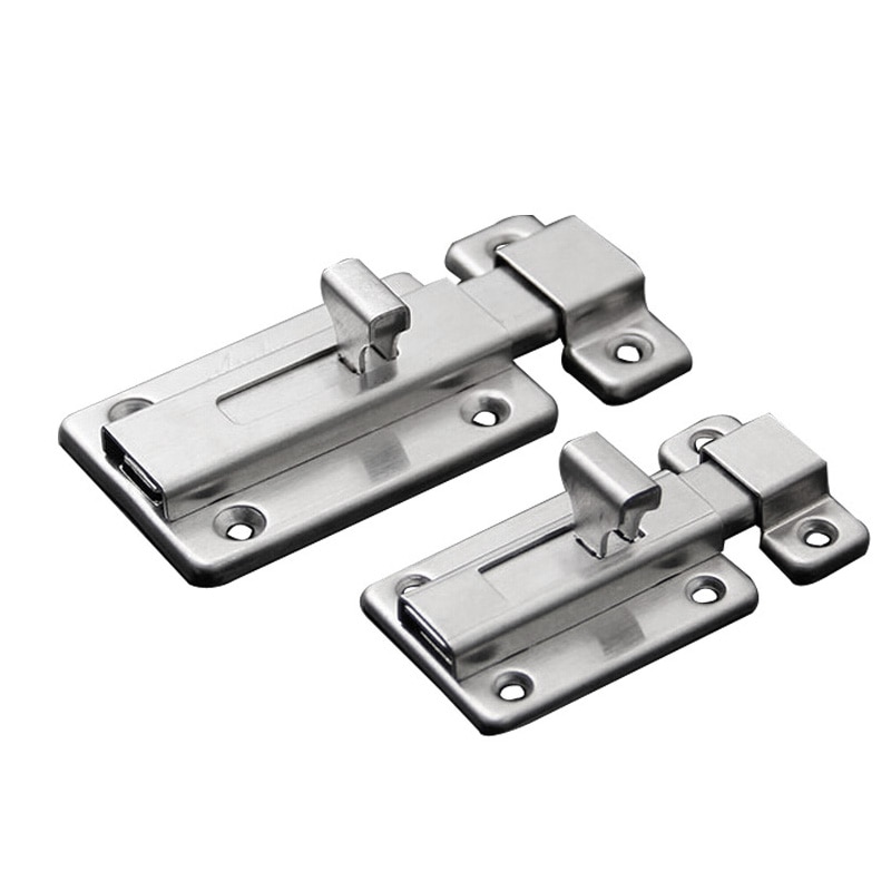 Heavy-Duty Thickened Brushed Stainless Steel Door Lock Latch Slide Barrel Bolt Clasp Set 304 stainless steel latch
