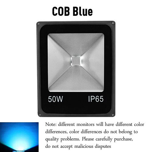 Led buitenlamp led spot reflector schijnwerper rgb 10w 20w 30w 50w waterdichte tuin 12v 220v 110v schijnwerper xc: Cob led flood blauw