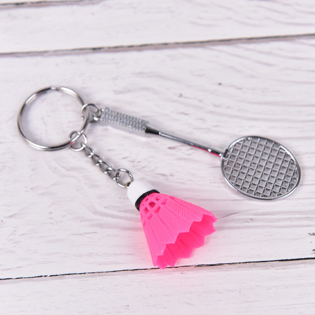 Mini Badminton Racket Ballen Sport Sleutelhanger Hanger 3D Keyfob Sleutelhanger Houder Ring