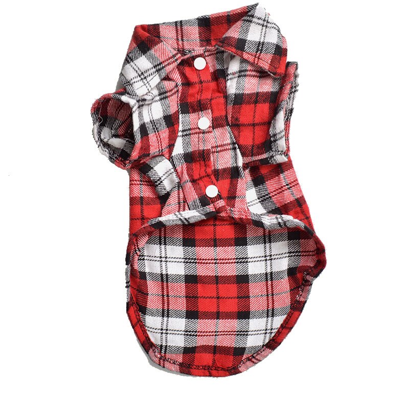Classic Plaid Pet Cat Clothes for Cats Spring Summer Puppy Dog Cat Vest T shirt Kitty Kitten Shirts Outfits Pet Clothing: Red / XL