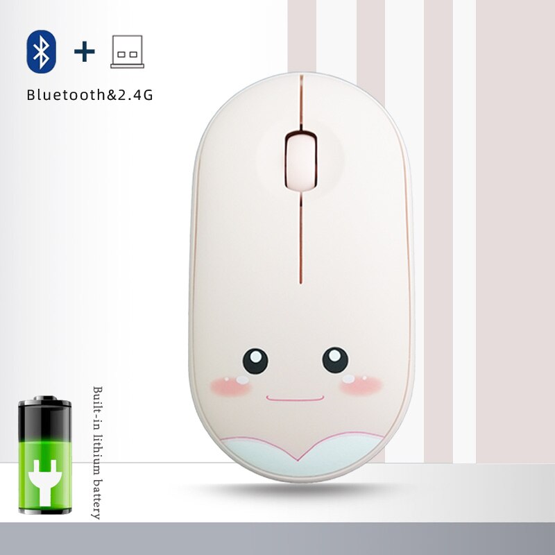 2.4G Wireless Mouse For Apple Macbook Air For Xiaomi Macbook Pro Rechargeable Mice For Huawei Matebook Notebook Computer Laptops: Bluetooth Pink