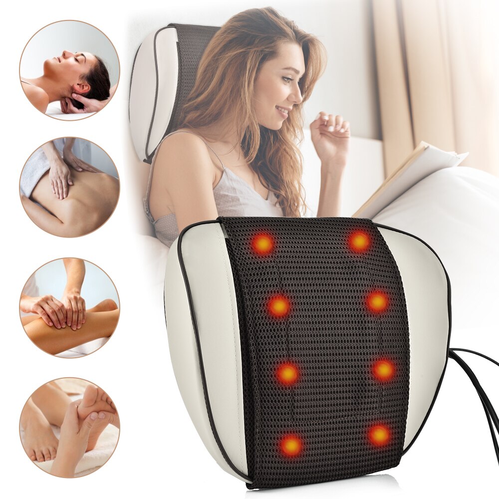 Infraröd värme elektrisk massage kudde nacke hälsosam massageador avslappning elektrisk ryggmassager nacke axel massager