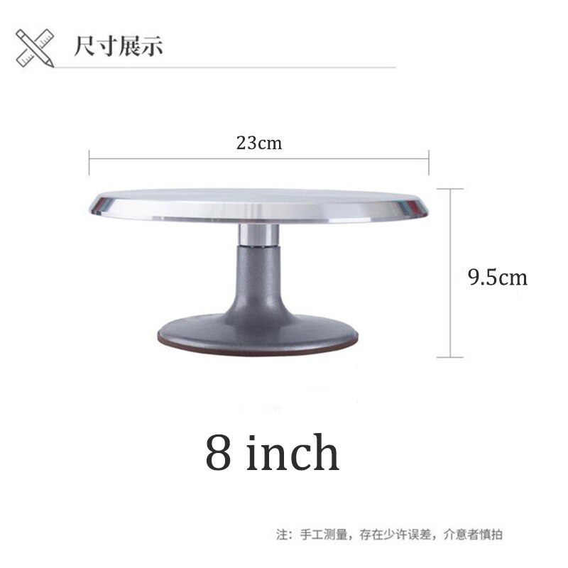 Aluminum alloy 12 inch turntable cake decoration accessory set rotating cake stand tool metal stainless steel pastry cake stand: A