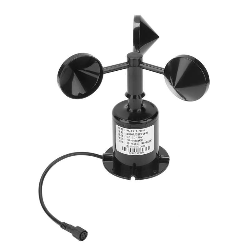 Transmisor de velocidad del viento de 0-70 m/s, 5-30V CC, Sensor de velocidad del viento, salida de señal ambiental, tipo de pulso, Tres tazas