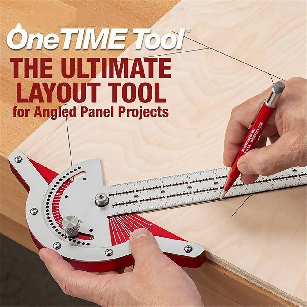 Multifunction Woodworkers Edge Rule Inch MM Woodworking Scriber Gauge Aluminum Steel Measuring Marking Framing Ruler Tool Retail