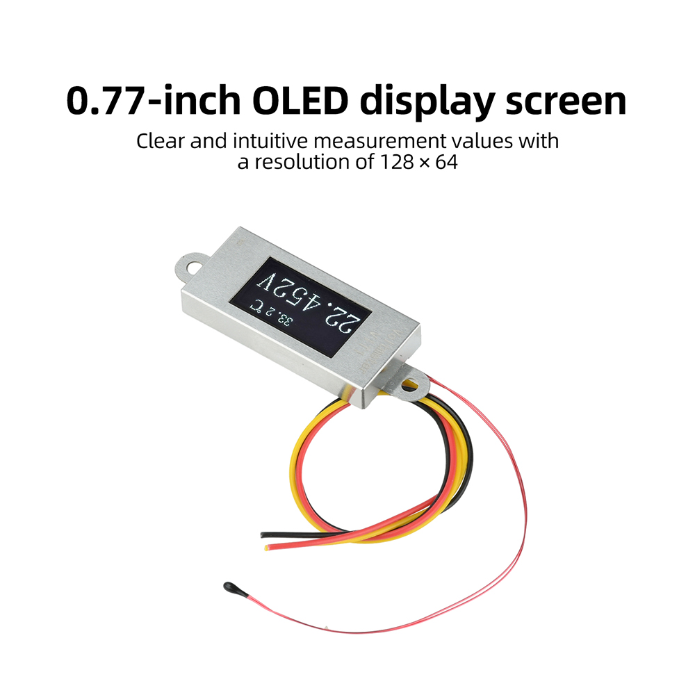 0.5 Inch DC5-30VOLED Display Digital Voltmeter Digital Temperature Sensor NTC Probe 1-6S Voltage Monitoring