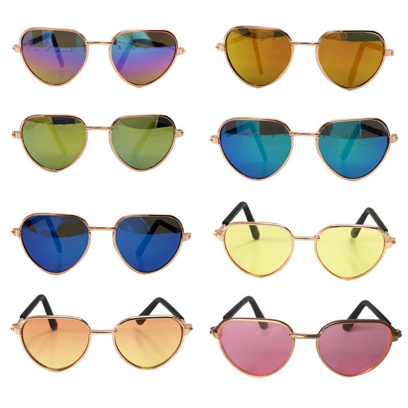 Gafas de sol clásicas con personalidad para perro y gato, lentes de sol con forma de corazón, reflectantes, para perros pequeños