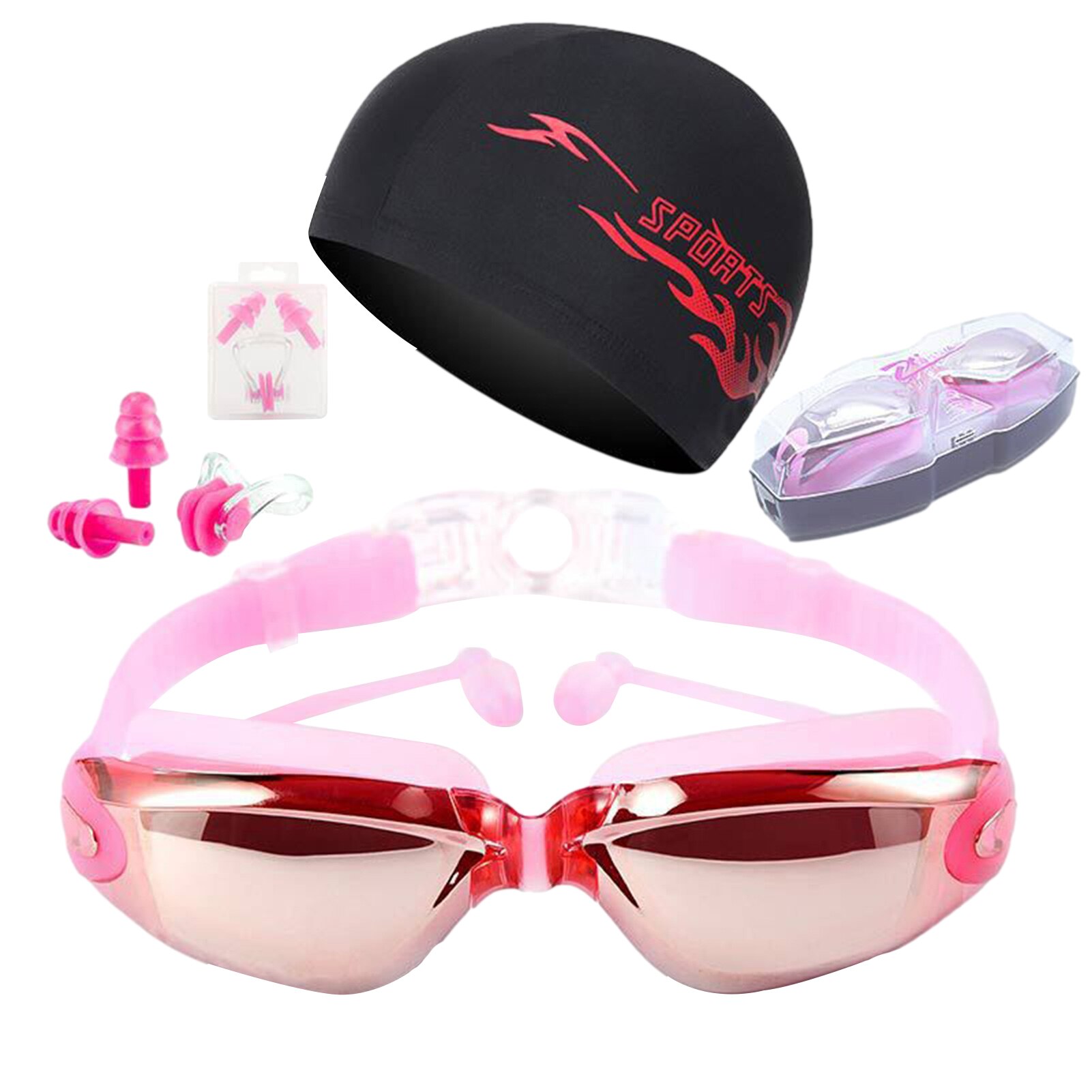 Swimming Goggles Men Women Prescription Optical Swim Swimming Goggles Set Waterproof Water Anti-fog Glasses: Yellow