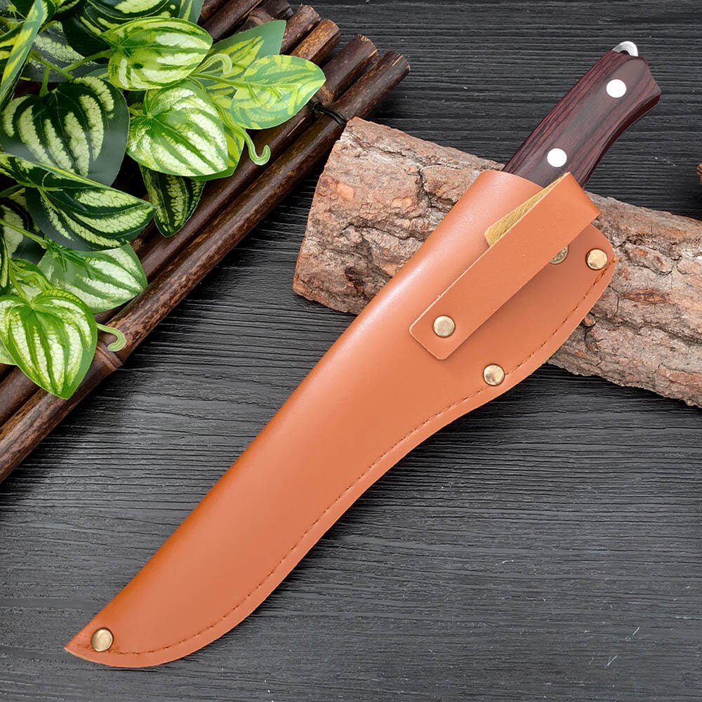 Handmade Forged Stainless Steel Kitchen Knife Boning Knife Cleaver Wood Handle Butcher Knife Fruit Vegetables Cutting Tool