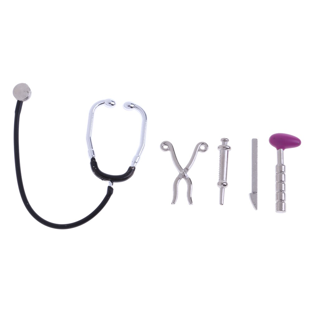 1/12 Dollhouse Miniature 5 Pieces Alloy Set Equipment Decoration
