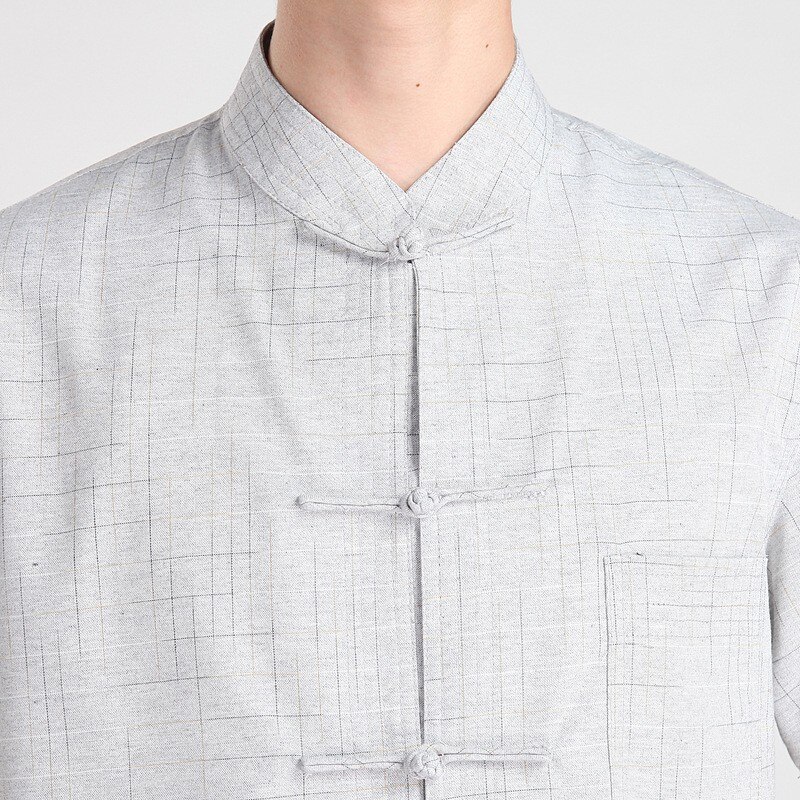 Trends Beige Chinese Men's Linen Classic Kung Fu Shirt Chinese Button Costume Tang Suit Size S M L XL XXL XXXL 2602