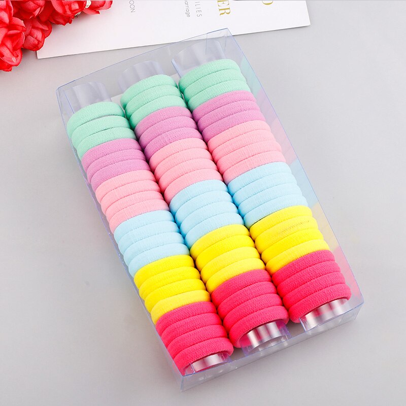66 st/lot 3cm färgglada nylonringar flickor knasiga hårband haar håraccessoarer barn gummiband elastiska pannband: Blanda färger 3