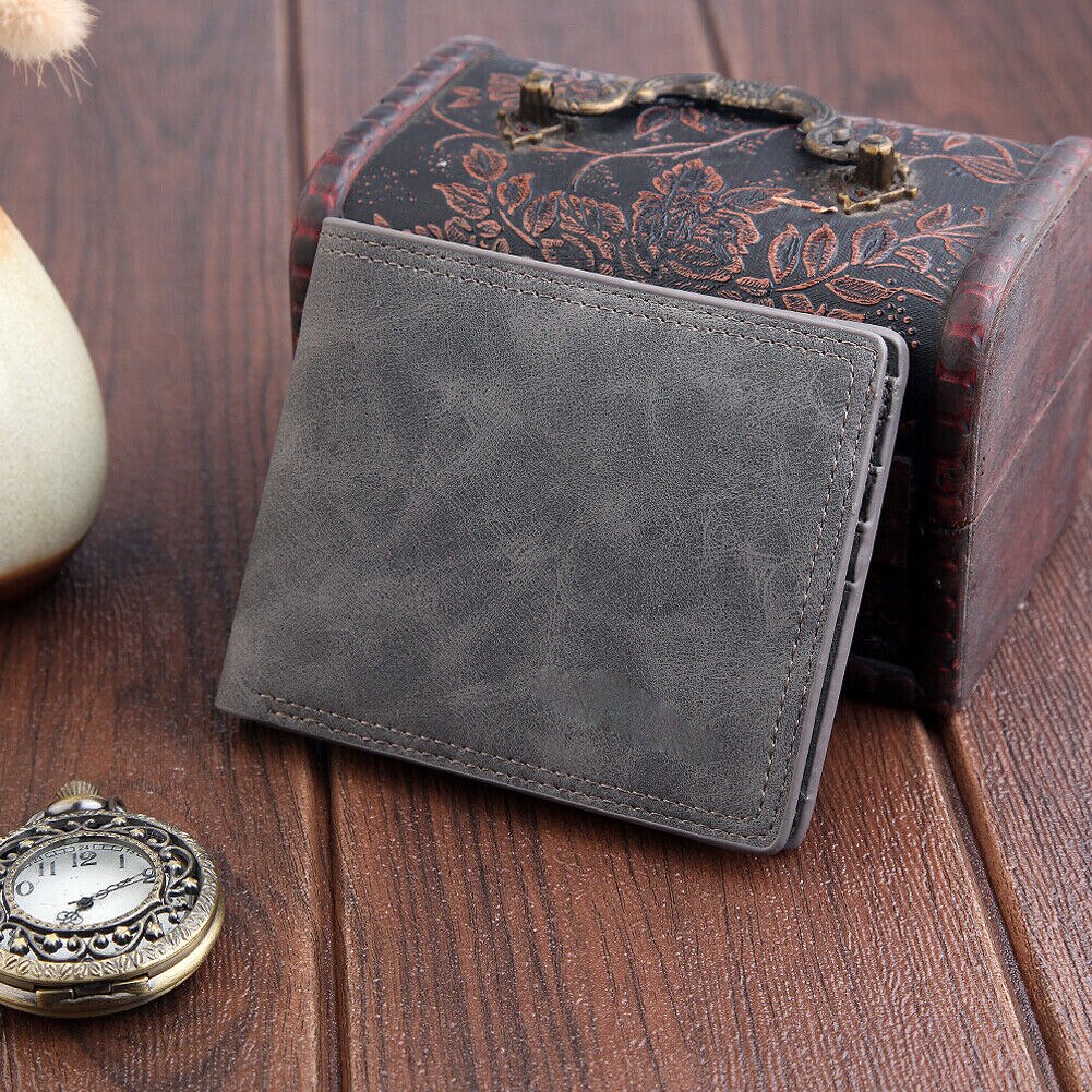 Men Purse Short Men PU Leather ID Card Holder Purse Wallet Billfold Slim Clutch