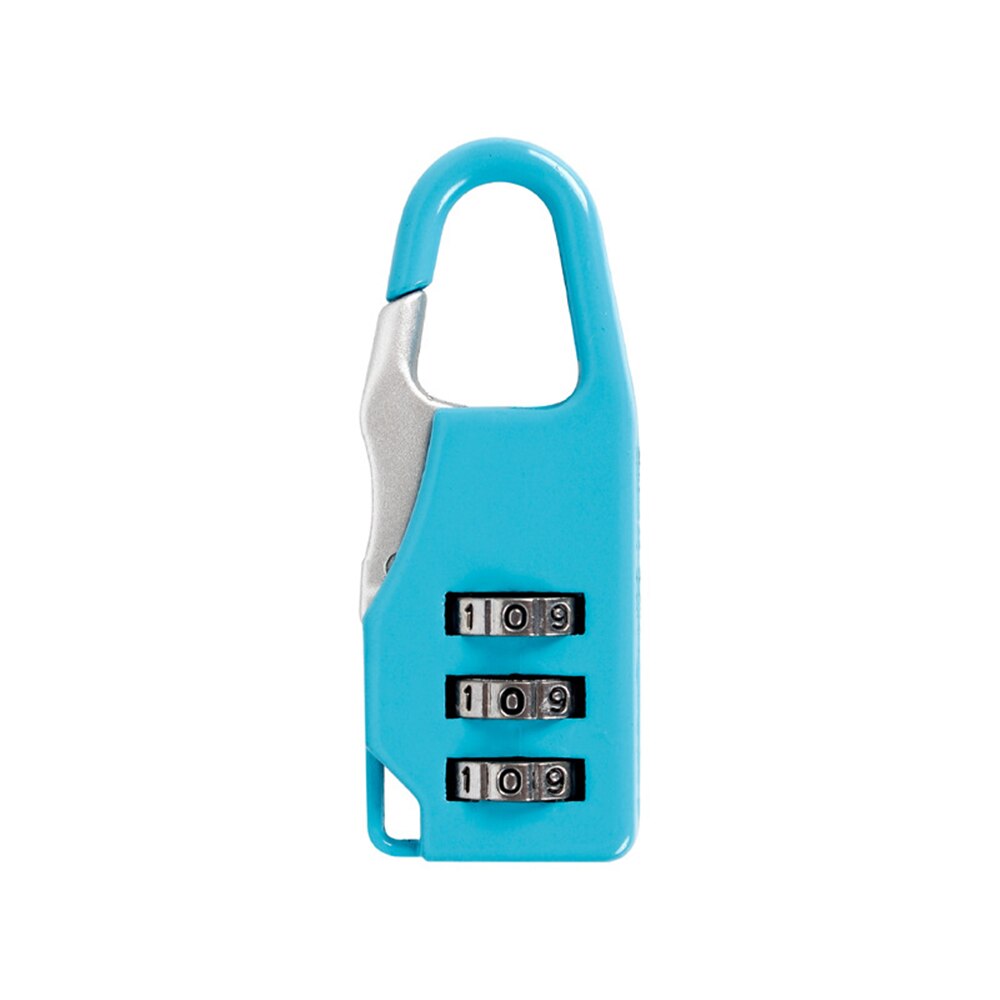 Mini dial ciffer nummer kode kodeord kombination hængelås sikkerhed rejse sikker lås til bagagelås lynlås taske rygsæk kuffert: Himmelblå