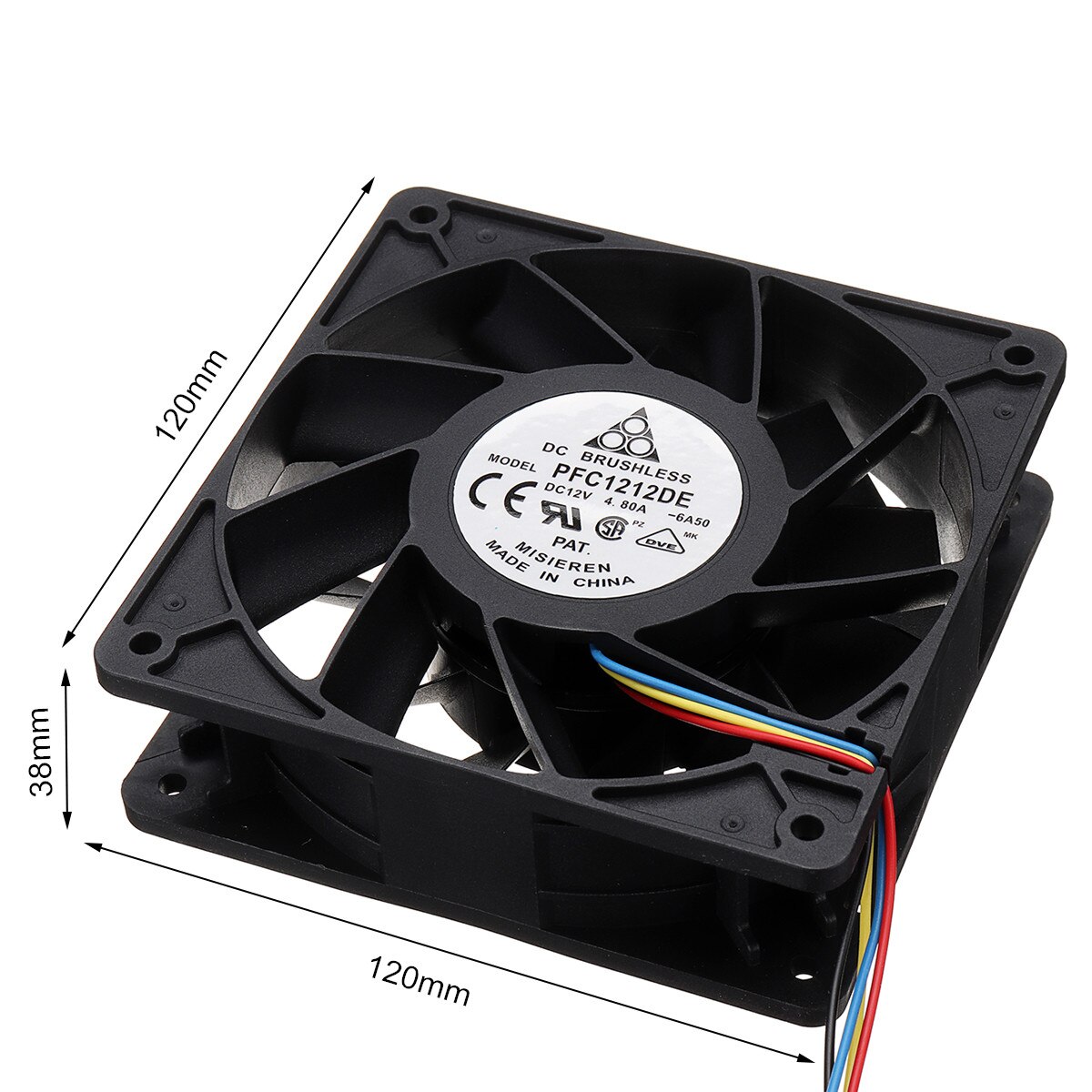 Ventilateur de refroidissement CPU 5000RPM 120x120mm 12V 4.8A double roulement à billes sans balais 4 broches, boîtier de serveur d&#39;ordinateur S7 S9 D3 E9 T9 pour PFC1212DE