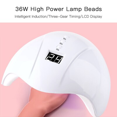 36W UV Lamp LED Lamp voor Nagels Nail Droger 30 S/60 S/99 S Led Nail lamp voor Curing Alle Gels Timer Knop USB Connector Nail Art Tool